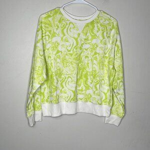 Abound Lime Green White Marble Raglan Sleeve Pullover Sweatshirt Size S NWT